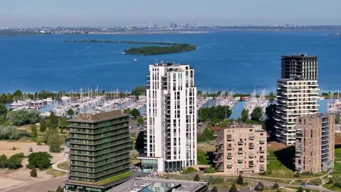 Almere Port from the Sky Video stock 309866662