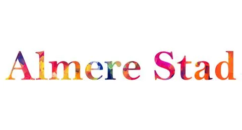 Almere Stad text image stock design in colorful style letters Stock Illustration