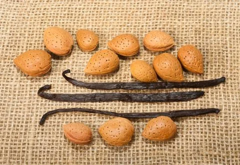 Almond and vanilla Stock Photos