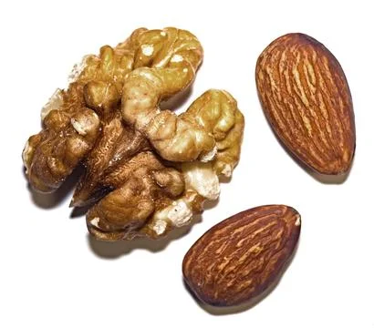 Almond and walnut Stock Photos