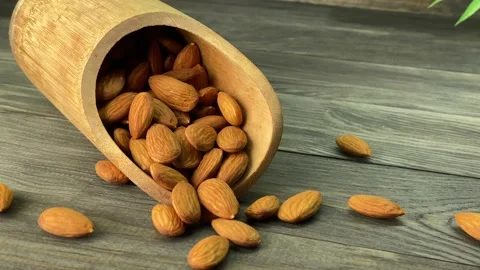 Almond in bamboo Stock Footage 147927456