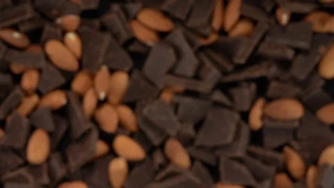 Almond Chocolate Explosion. Slow Motion 500fps Stock Footage 129184773