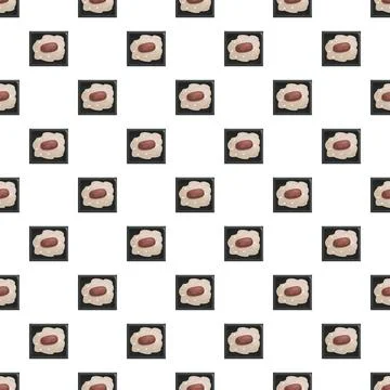 Almond cookie snack pattern repeating on white background Stockillustratie