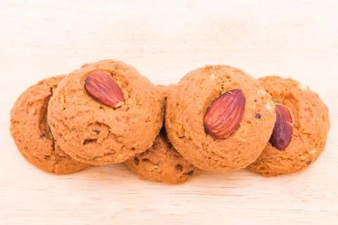 Almond cookie on white background Foto stock