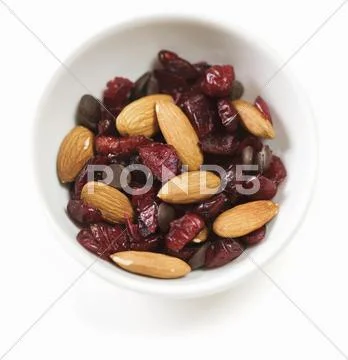 Almond, Craisin and Chocolate Chip Trail Mix Stock Photos