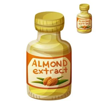 Almond extract isolated on white background. Detailed Vector Icon Stock Illustration