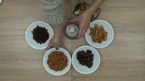 Almond Grinding In a Blender Stock Footage 89764048
