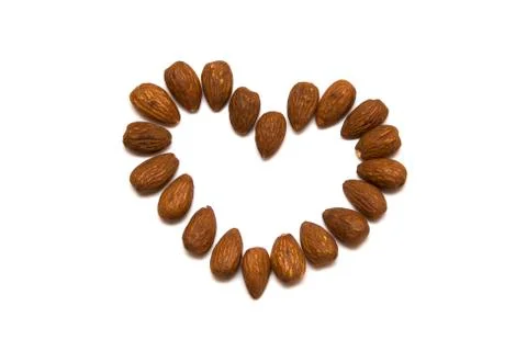 Almond heart Stock Photos