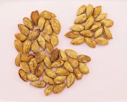 Almond with hull like pie chart Stock Photos