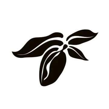 Almond icon isolated. Vector art leaves and fruits. Stock Illustration