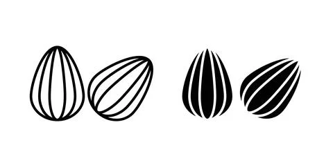 Almond icon vector art Illustrations Illustrazione stock
