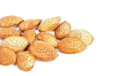 Almond kernel isolated on white background Stock Photos