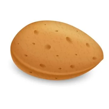 Almond kernel shell icon, realistic style Stock Illustration