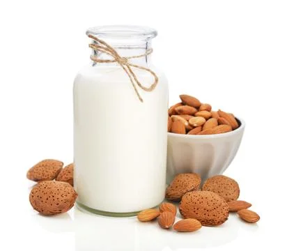 Almond milk Stock Photos