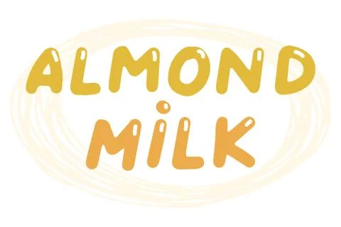 Almond Milk. Vector element for logos, labels, badges, stickers. Vector illus Stock Illustration