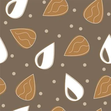 Almond milk - vector set of design elements and pattern for packaging background イラスト素材