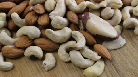 Almond with Mixed Nuts Rotate Closeup Video stock 60403891