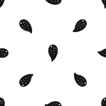 Almond nut pattern seamless black 스톡 일러스트
