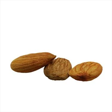 Almond Nut. Realistic 3D Render. Food Element. Isolated On White Background Stock Illustration