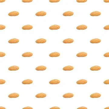 Almond nut seamless pattern for healthy food background Stock Illustration