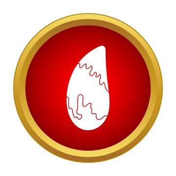 Almond nut simple button flat icon design Stock Illustration