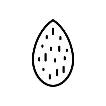 Almond Nut Simple Outline Icon Stock Illustration