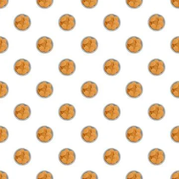 Almond nuts in bowl seamless pattern background Stock Illustration