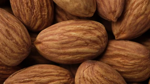 Almond nuts close up. Almond kernels rotating Видео 201873850
