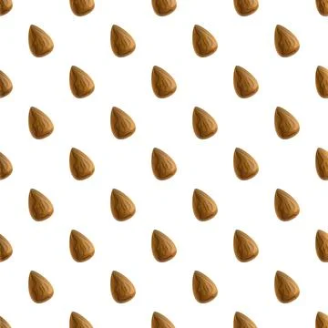 Almond nuts creating seamless organic food pattern Stock Illustration