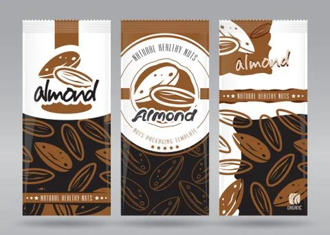 Almond packaging set Stock Illustration