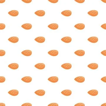Almond seamless pattern creating healthy food background Stock Illustration