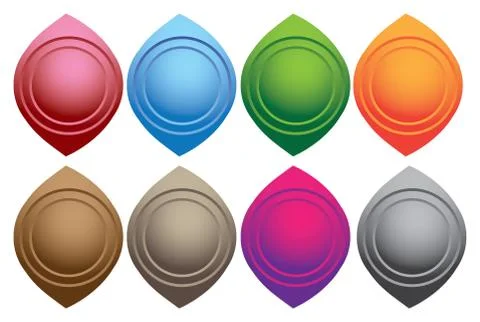 Almond Shape Round Button Design elements Illustrazione stock