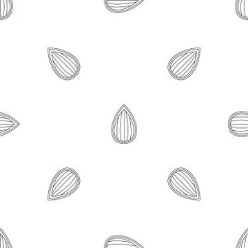 Almond shell pattern seamless vector Stock Illustration