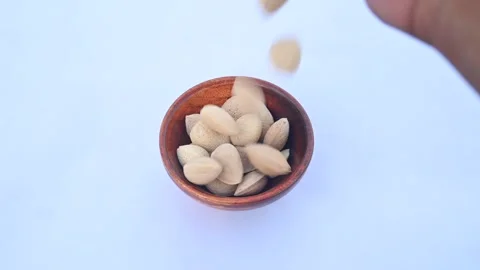 Almond with shell, Slow motion video. Stock Footage 277696237