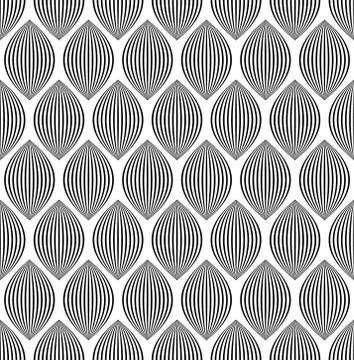 Almond like stripes, lines seamlessly repeatable pattern Illustrazione stock