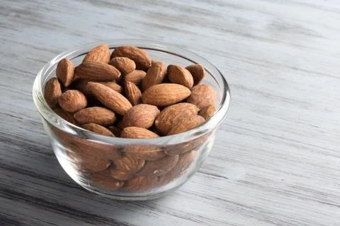 Almond on table 스톡 사진