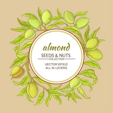 Almond vector frame Stock-Illustration