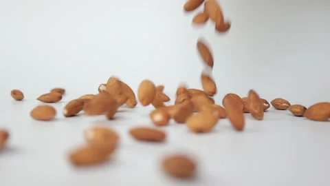 Almond on white background Video stock 268246658