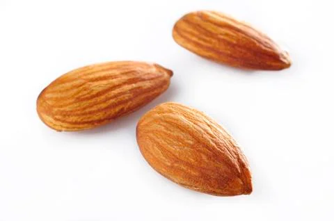 Almond on white background Stock Photos