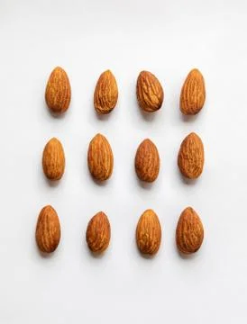 Almond on white background. Foto stock