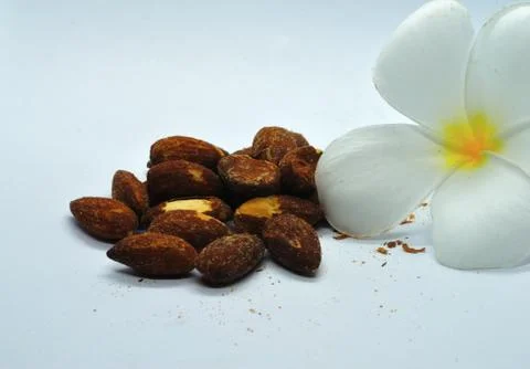 Almond on a white background Stock Photos