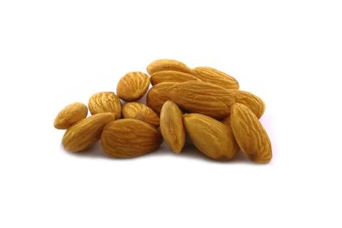 ALMOND WITH WHITE BACKGROUND Stock Photos