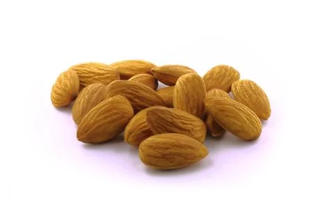 ALMOND WITH WHITE BACKGROUND Stock Photos