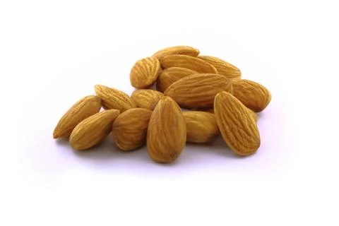 ALMOND WITH WHITE BACKGROUND Stock Photos