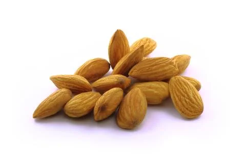 ALMOND WITH WHITE BACKGROUND Stock Photos