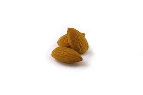 ALMOND WITH WHITE BACKGROUND Stock Photos