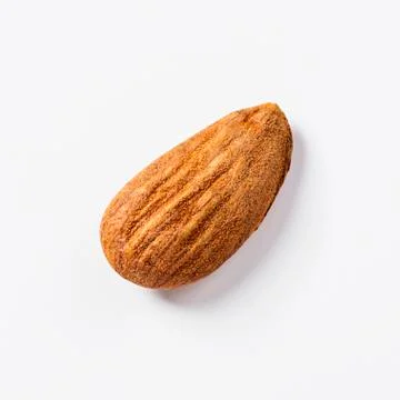 Almond on white background Stock Photos