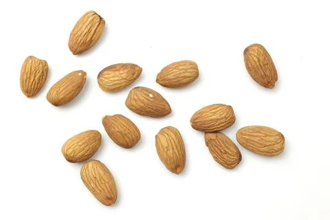 Almond on white Fotos Stock
