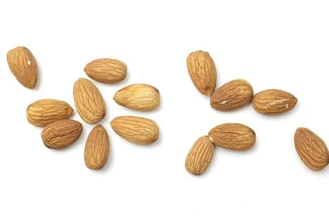Almond on white Fotos Stock