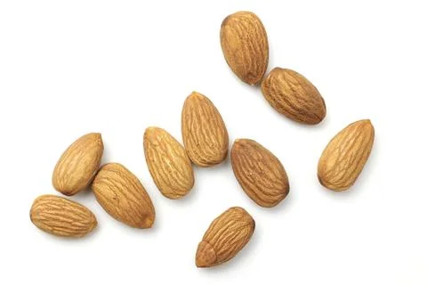 Almond on white Stock Photos